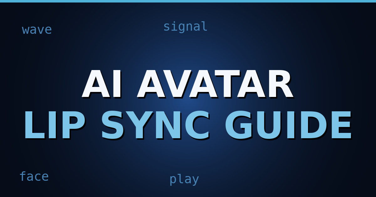 A dark navy gradient cover with abstract sound waveforms and a glowing facial outline, symbolizing AI voice-to-lip synchronization.