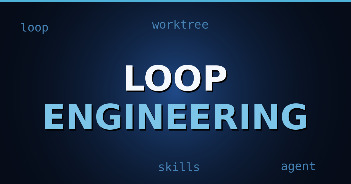 A dark navy gradient background featuring circular loop arrows and interconnected nodes symbolizing autonomous agent workflows.