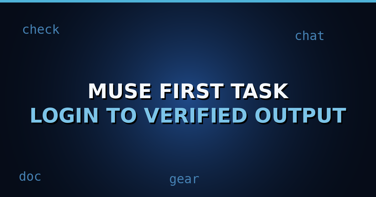 A clean chat interface with a checklist and a verified document icon