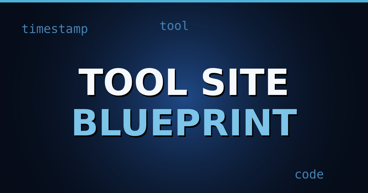Dark-navy cover image with HTML tag motifs and the title text "TOOL SITE" centered in bold white letters.